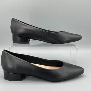 NEW Easy Spirit Women Caldise Leather Low Heel Dress Pumps Black Size 9M